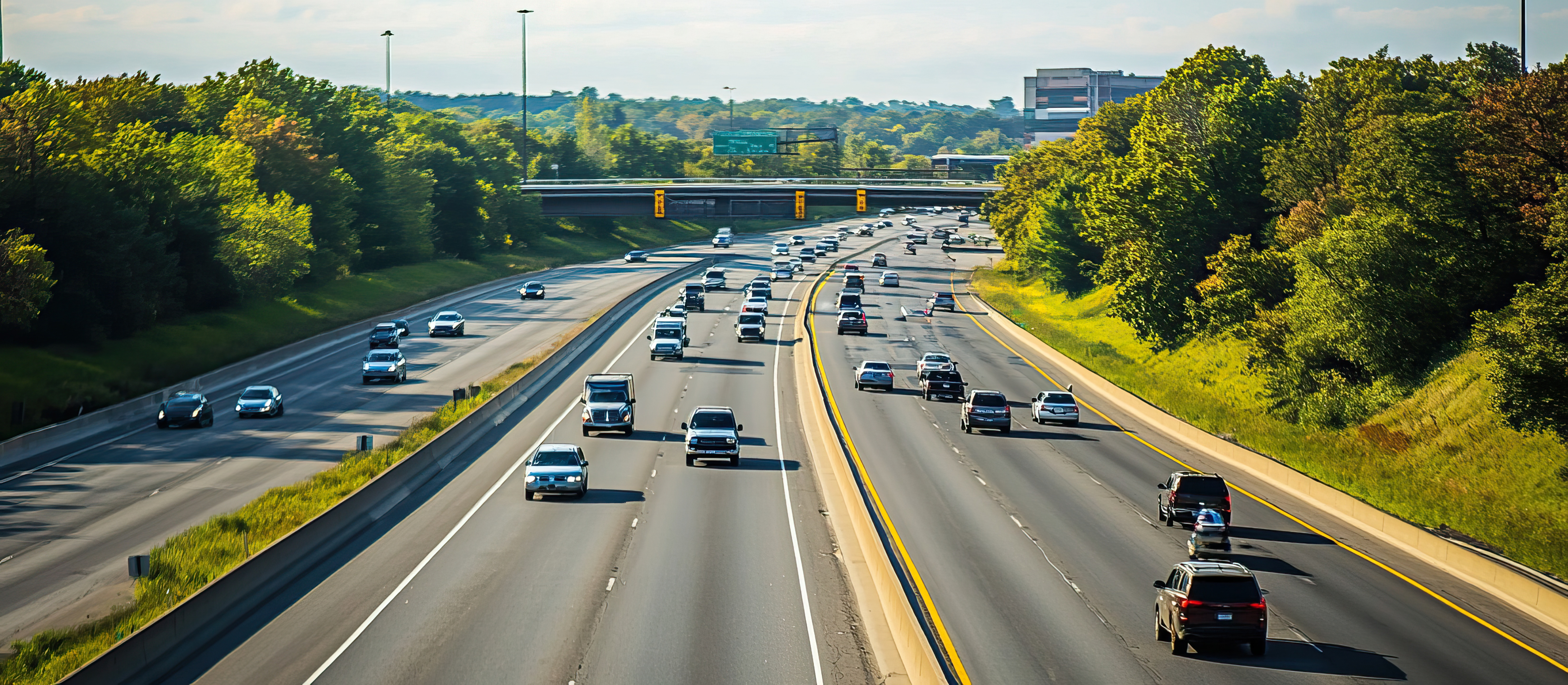 Multi-lane highway traffic underlay canvas
