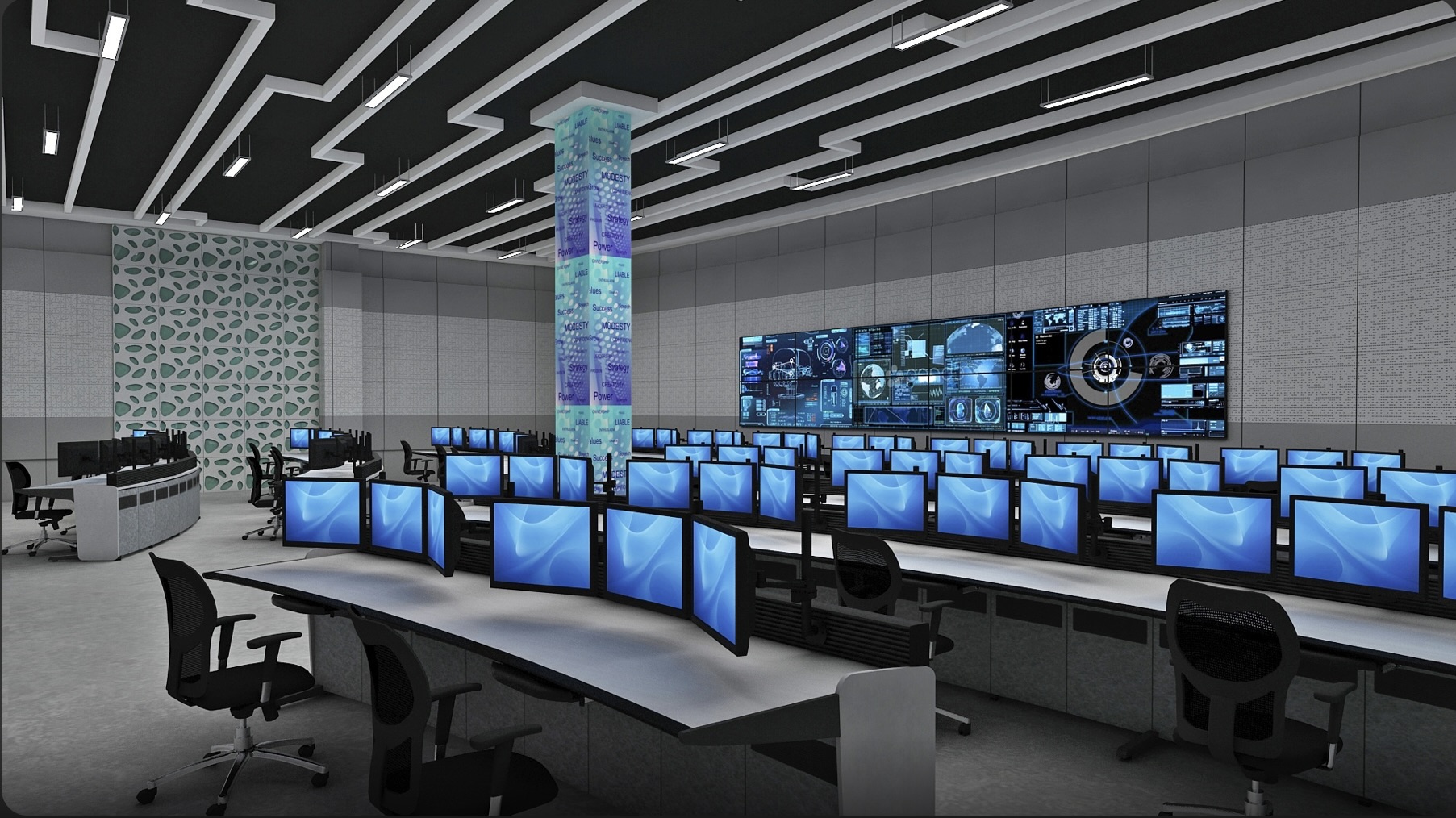 Research laboratory with computer monitors