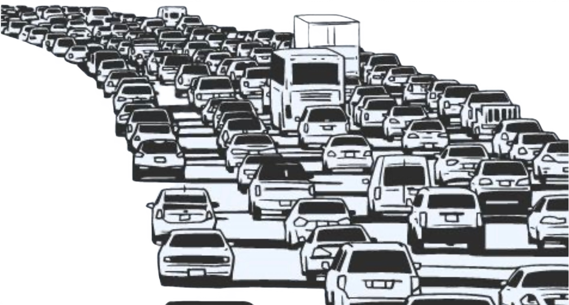 Urban mobility traffic infrastructure drawing overview